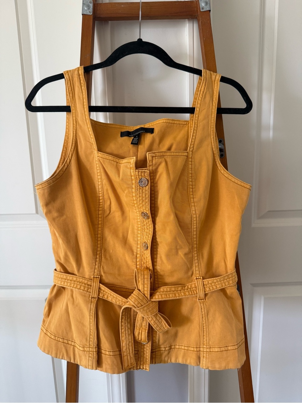 White House Black Market Mustard Yellow Top